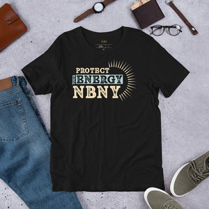 Front view of Unisex Short Sleeve T-shirt in NBNY Style, comfortable and stylish design for men and women