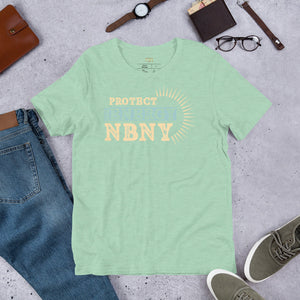 Front view of Unisex Short Sleeve T-shirt in NBNY Style, comfortable and stylish design for men and women