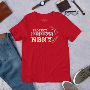 Front view of Unisex Short Sleeve T-shirt in NBNY Style, comfortable and stylish design for men and women